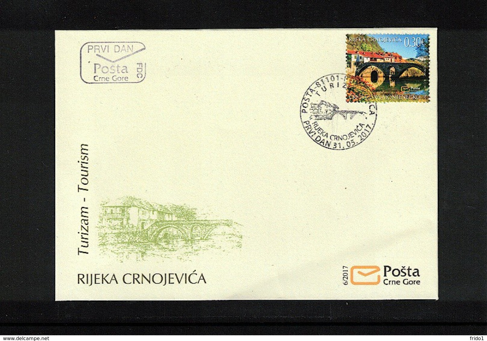 Montenegro 2017 Tourism Rijeka Crnojevica  FDC - Montenegro