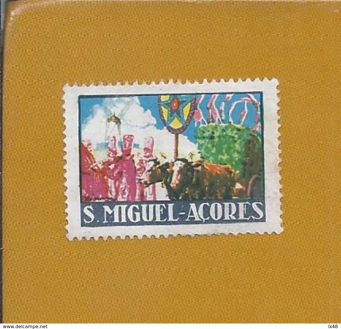 Vinheta Da Festa Do Senhor Santo Cristo Dos Milagres, S. Miguel, Açores. Vignette Of The Feast Of The Lord Santo Cristo - Local Post Stamps