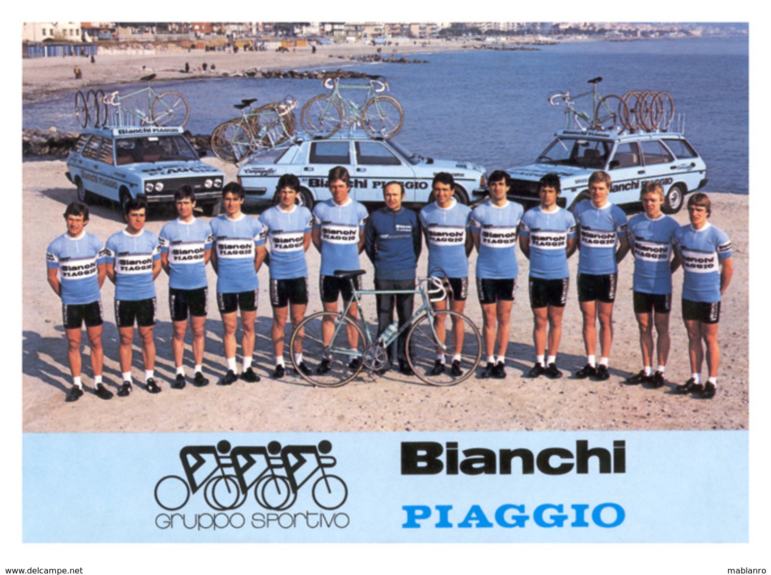 CARTE CYCLISME GROUPE TEAM BIANCHI 1981 - Cyclisme