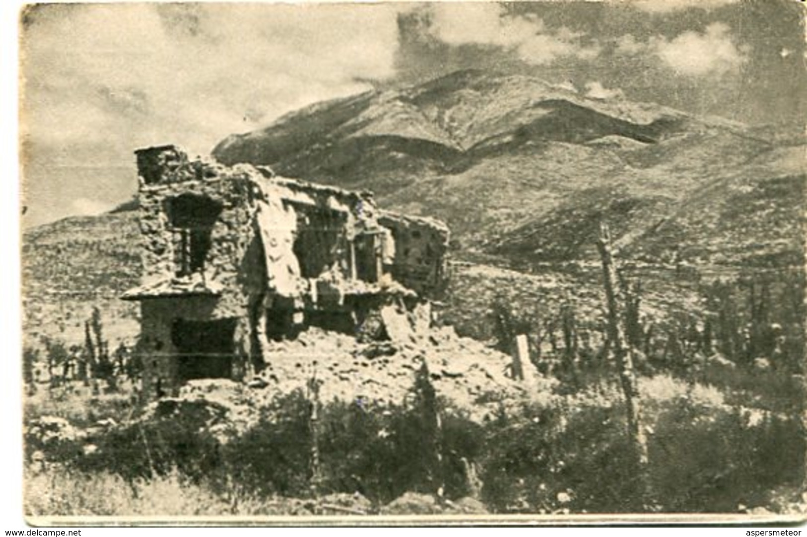 LA CASA NEL "FANTASMA" SOTTO MONTECASSINO. ITALIA POSTAL CPA CIRCA 1930's NOT CIRCULATED - LILHU - Frosinone