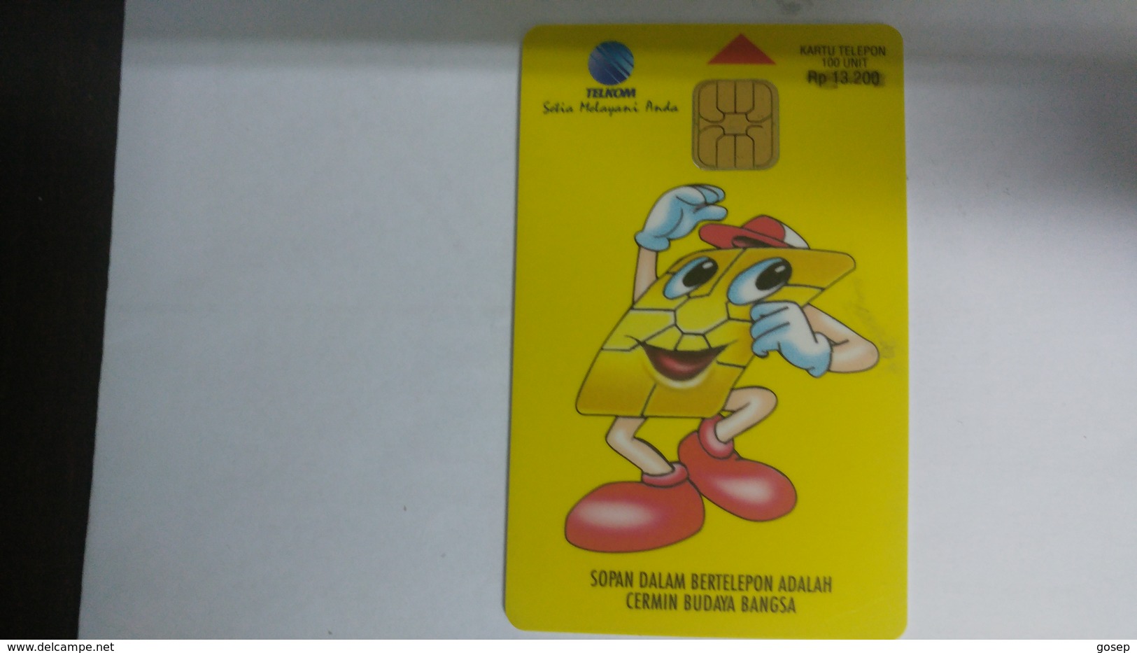 Indonesia-(ID-TLK-SS-0010)-Telekomindo Mascot Yellow(1)(100units)-(00253237)-used Card+1card Prepiad Free - Indonesien