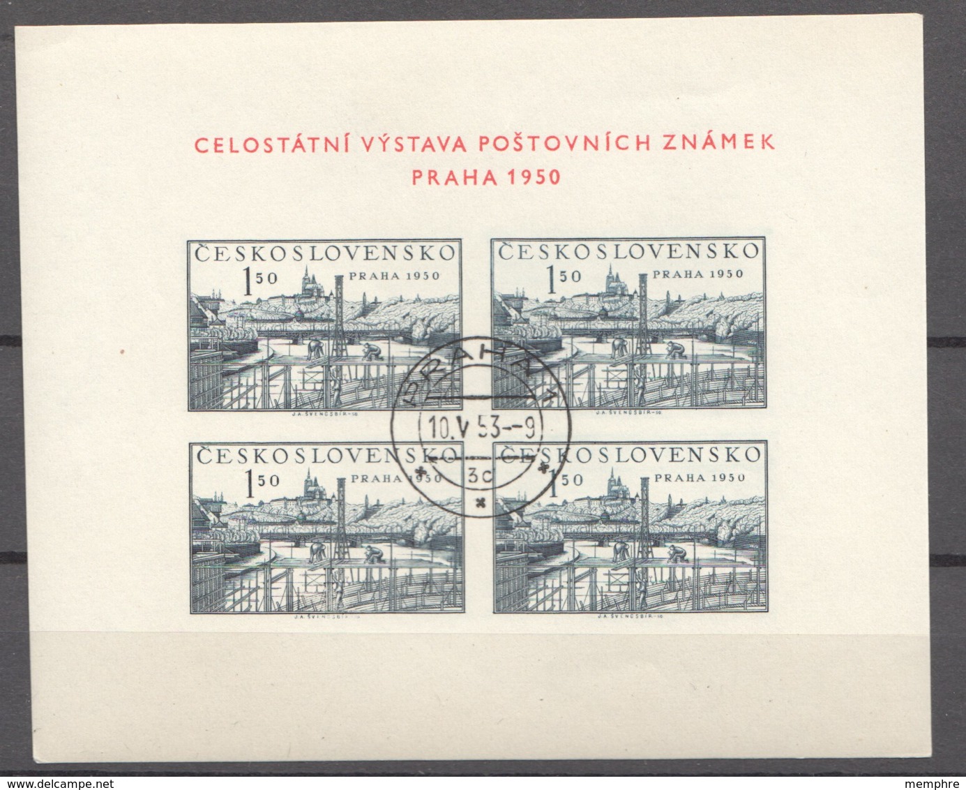 1950  Exposition Philatélique PRAHA 1950 MiNr Bloc 12 Oblitéré - Used Stamps