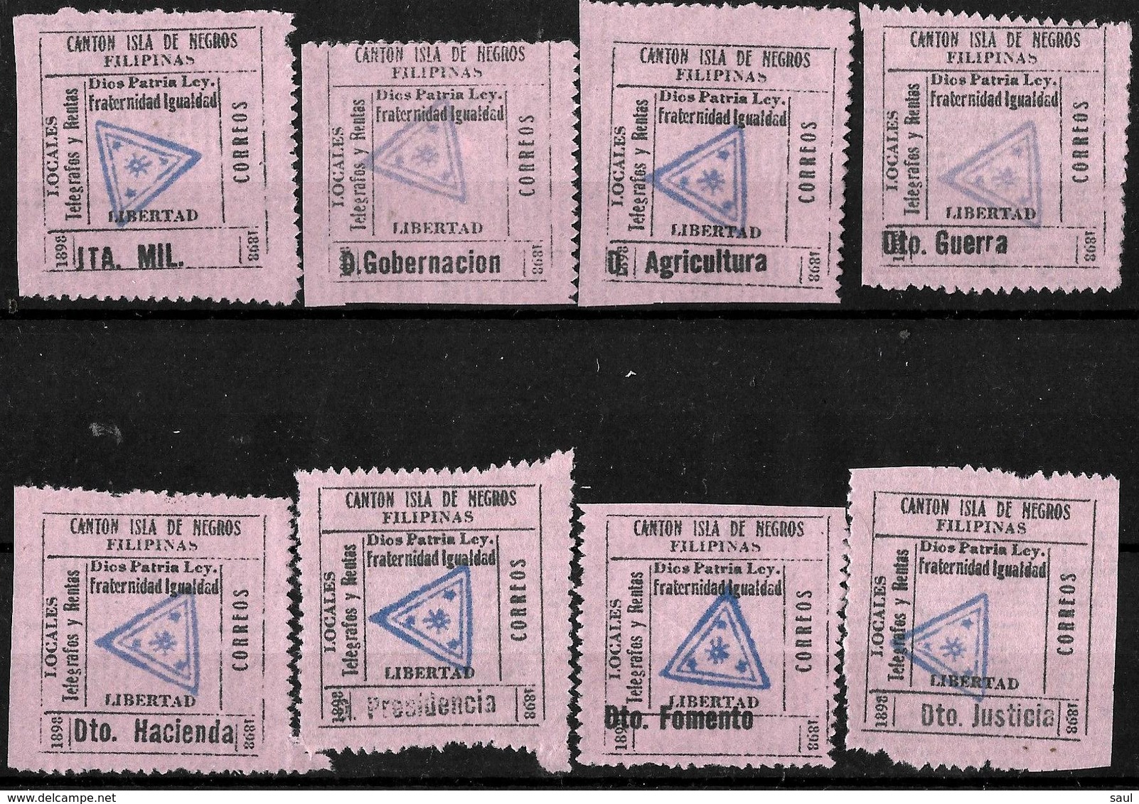 333 - PHILIPPINAS - FILIPINAS - 1898 - LOAL TELEGRAPH STAMPS - FALSOS, FORGERIES - FAUX - FALSCHEN, FAKES - Collections (sans Albums)