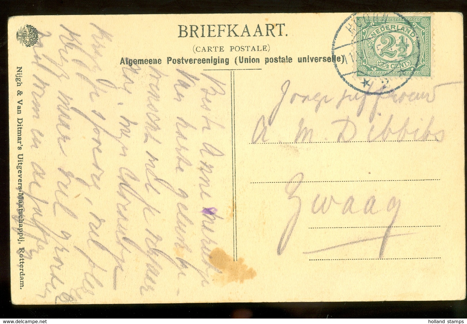 HANDGESCHREVEN BRIEFKAART Uit 1915 * GELOPEN Van HOORN Naar ZWAAG  (11.560k) - Brieven En Documenten