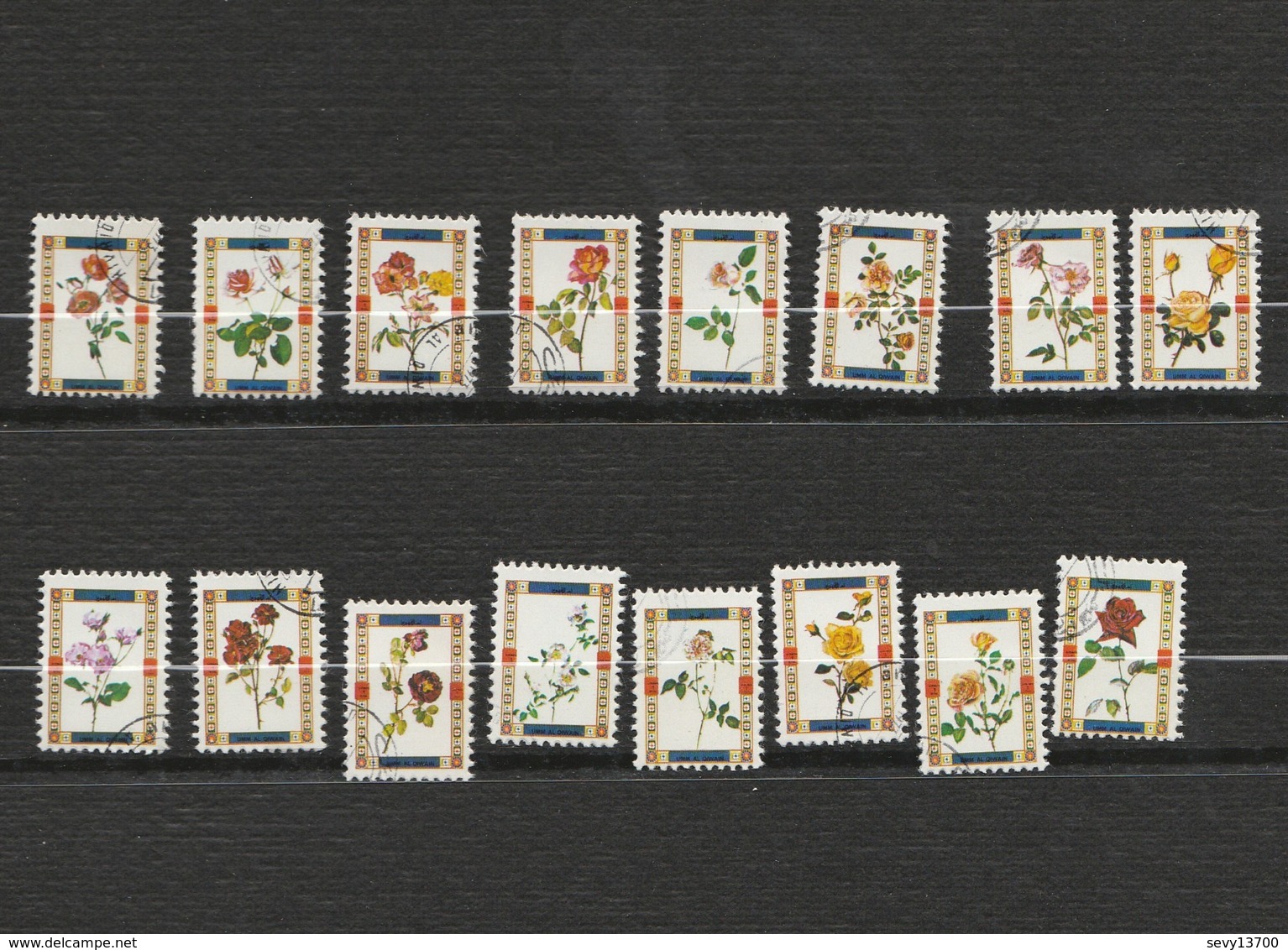 Lot De 32 Timbres Petits Formats Les Fleurs - Umm Al Qiwain- Année 1972  Mi 1050 à 1065 Et 1450 à 1465 - Umm Al-Qaiwain