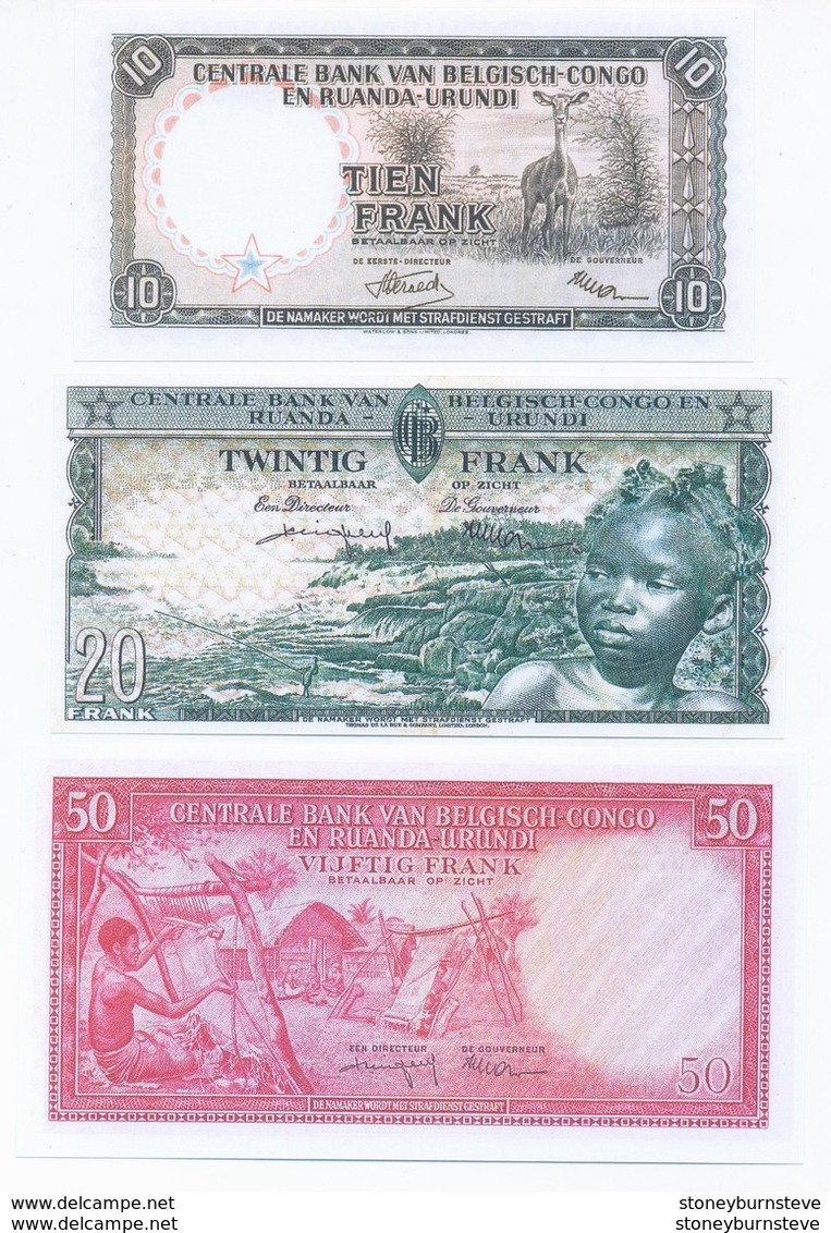 Belgium Congo 6 Note Set 1955 (COPY) - Otros – Africa