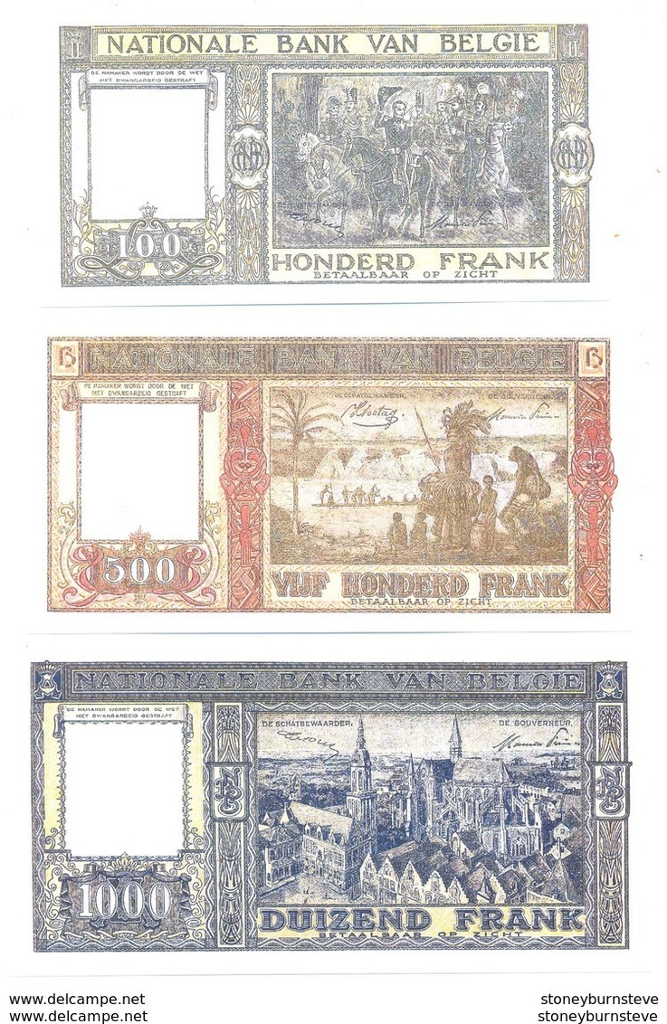 Belgium 1944 3 Note Set (COPY) - [ 9] Colecciones