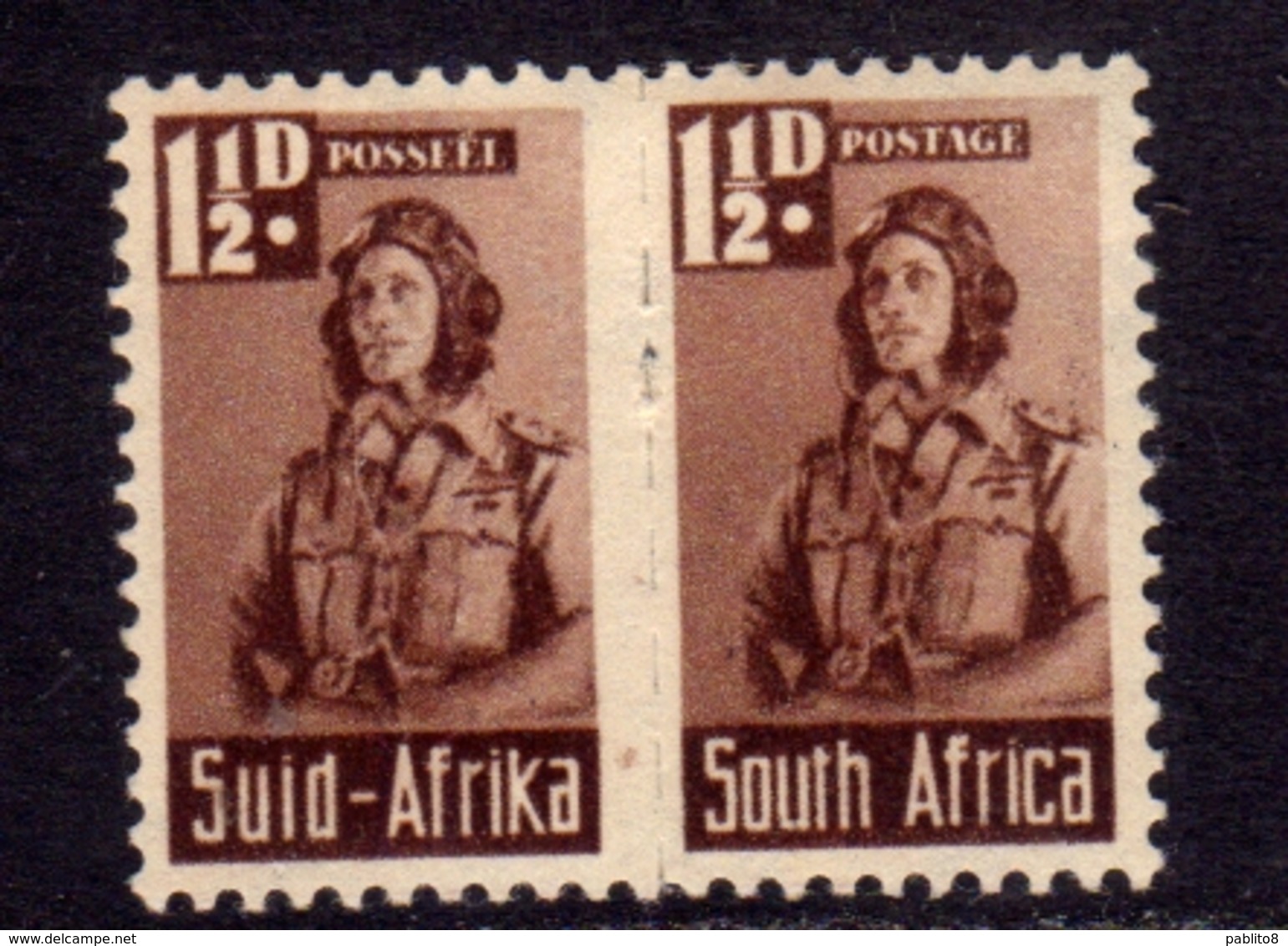 SUD SUID SOUTH AFRICA RSA AFRIQUE  1942 1943 AIRMAN 1 1/2p MNH - Usati