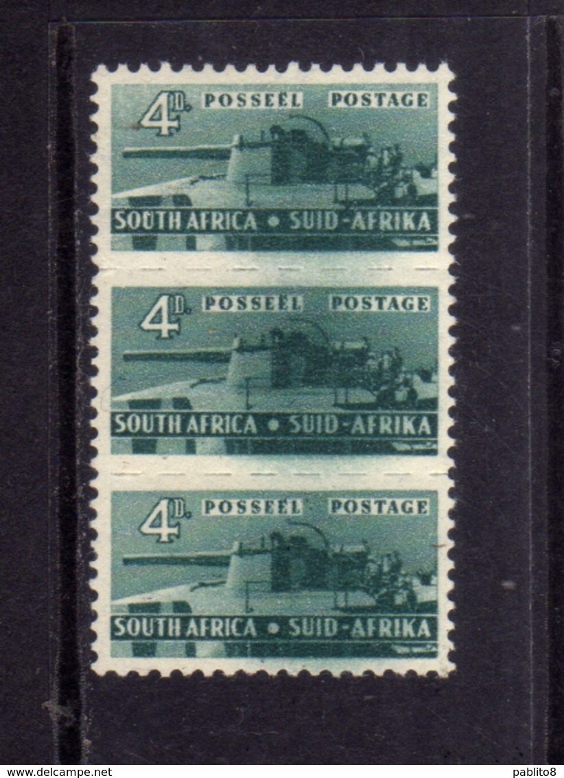 SUD SUID SOUTH AFRICA RSA AFRIQUE  1942 1943 ARTILLERY ARTIGLIERIA 4p MNH - Usati