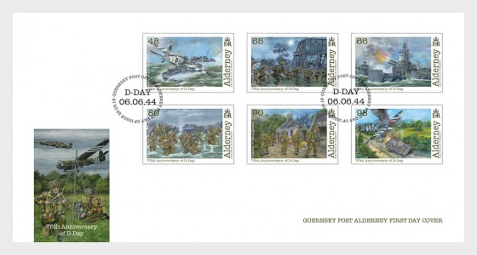 H01 Alderney 2019 75th Anniversary Of D-Day FDC Set - Alderney