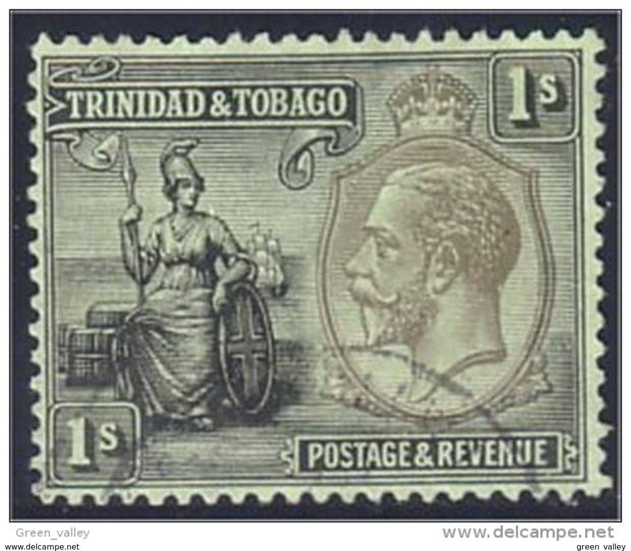 868 Trinite Tobago George V 1 Shilling (TOB-42) - Trinidad & Tobago (1962-...)