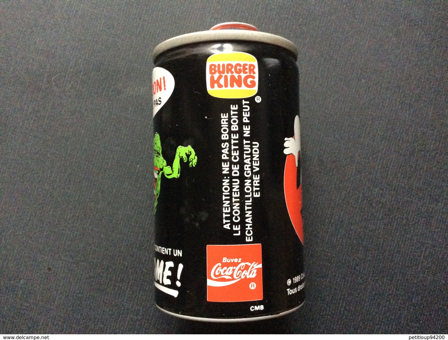 CANNETTE COCA COLA  BURGER KING *Sos Fantômes *Ghostbusters Burger King Coca Cola Ghost In A Unopened Can FRANCE 1989 - Latas