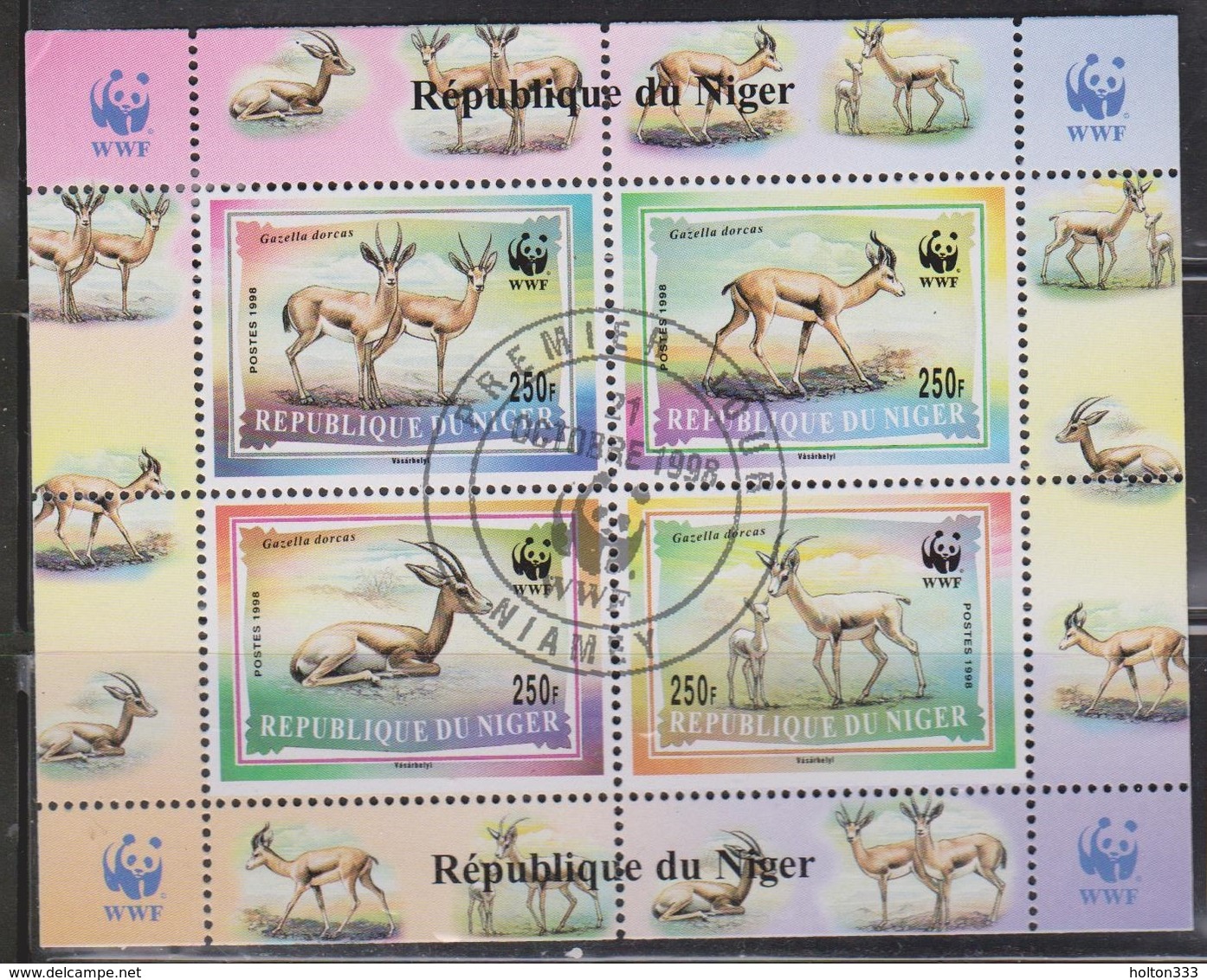 NIGER Scott # 986a Used Souvenir Sheet - World Wildlife Fund WWF - Niger (1960-...)