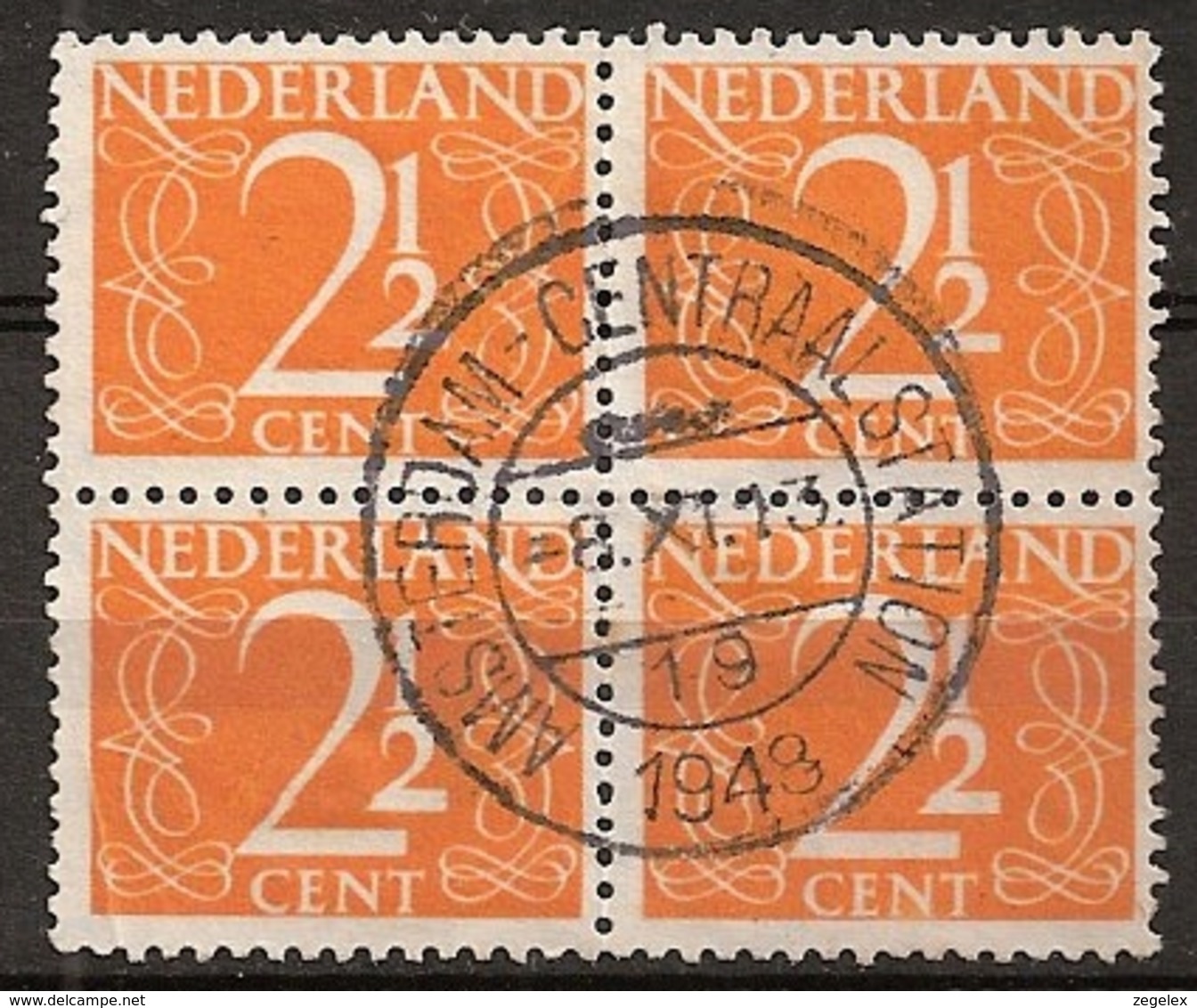 1946 Cijfer 2,5 Ct -  Block Of 4 - NVPH 462 Gestempeld,  Cancelled - Used Stamps