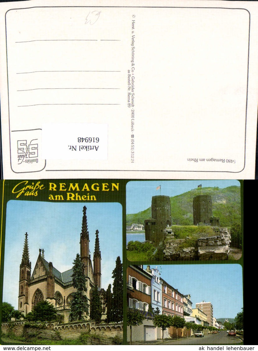 616948,Mehrbild Ak Remagen A. Rhein Br&uuml;cke Kirche - Sonstige & Ohne Zuordnung