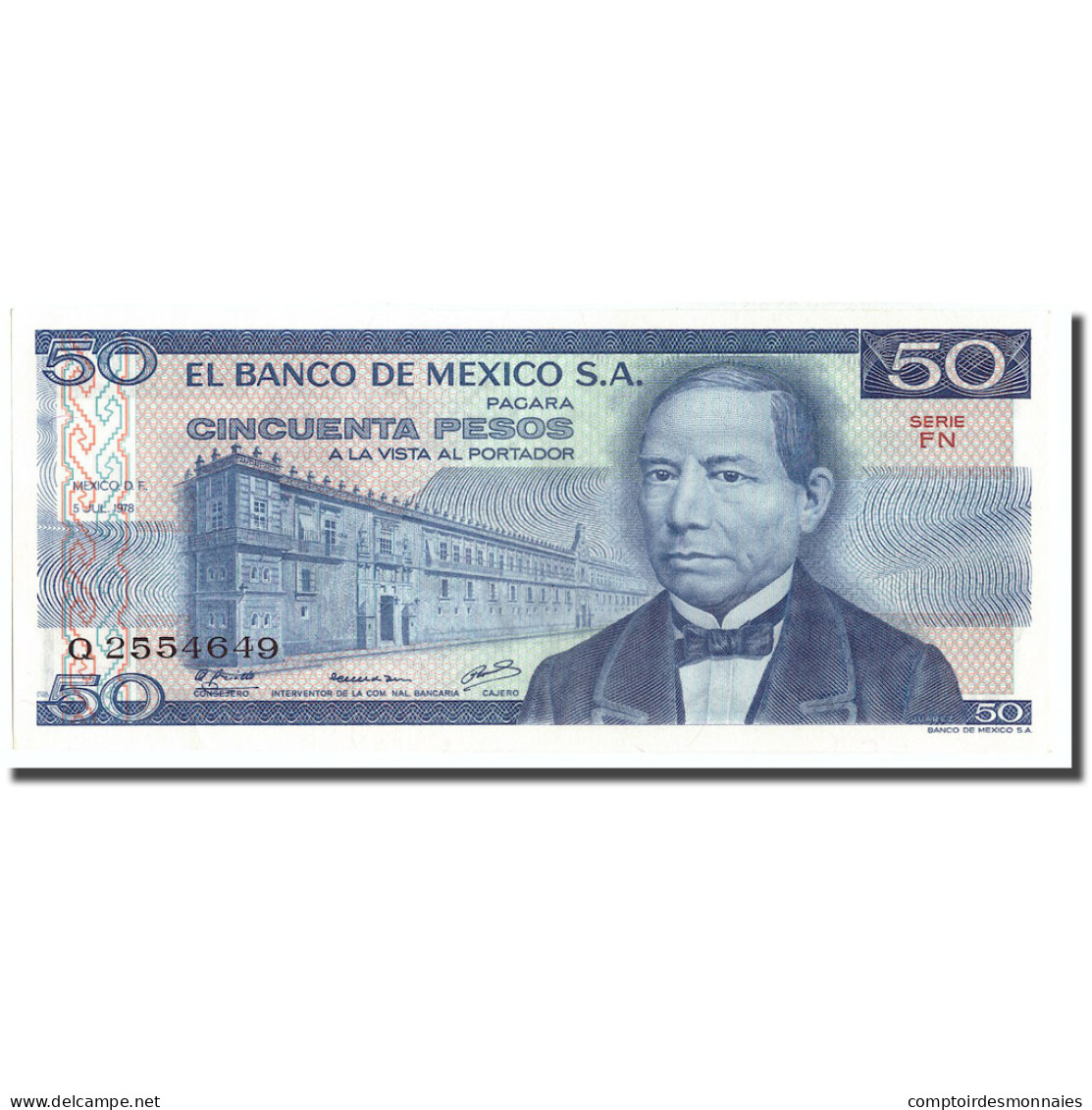 Billet, Mexique, 50 Pesos, 1978, 1978-07-05, KM:65c, SPL+ - Mexique