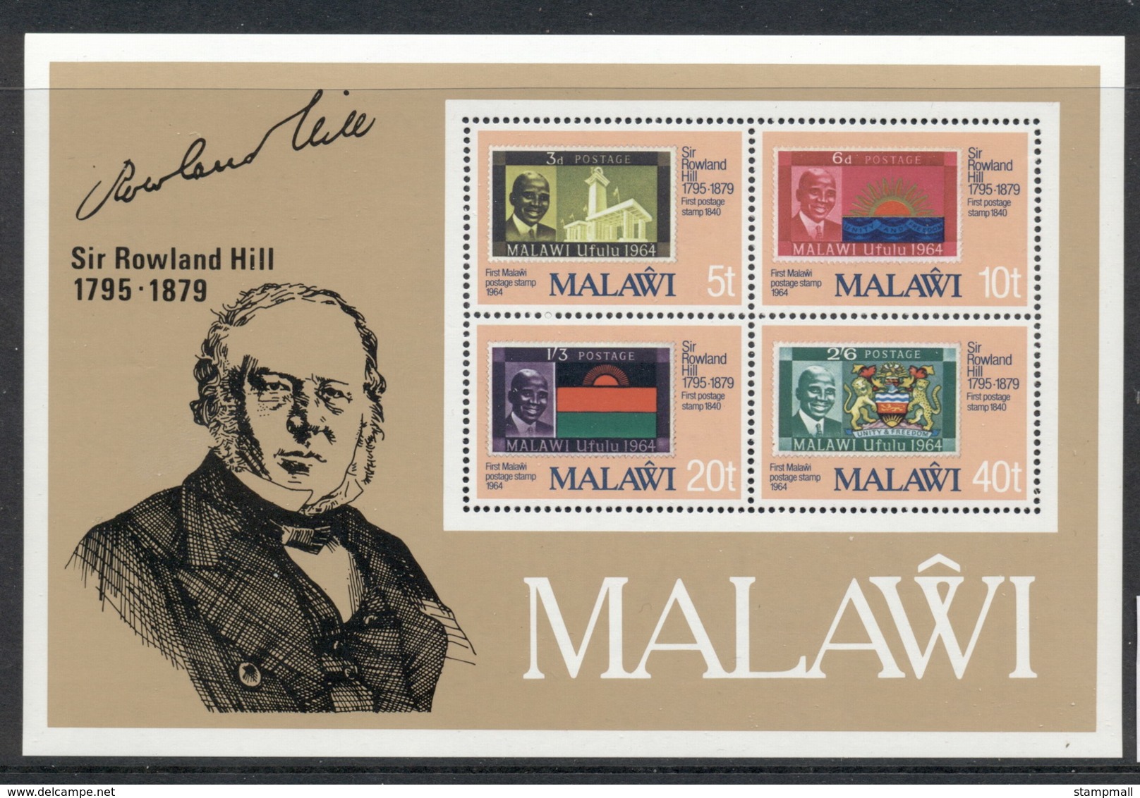 Malawi 1979 Sir Rowland Hill Death Centenary MS MUH - Malawi (1964-...)