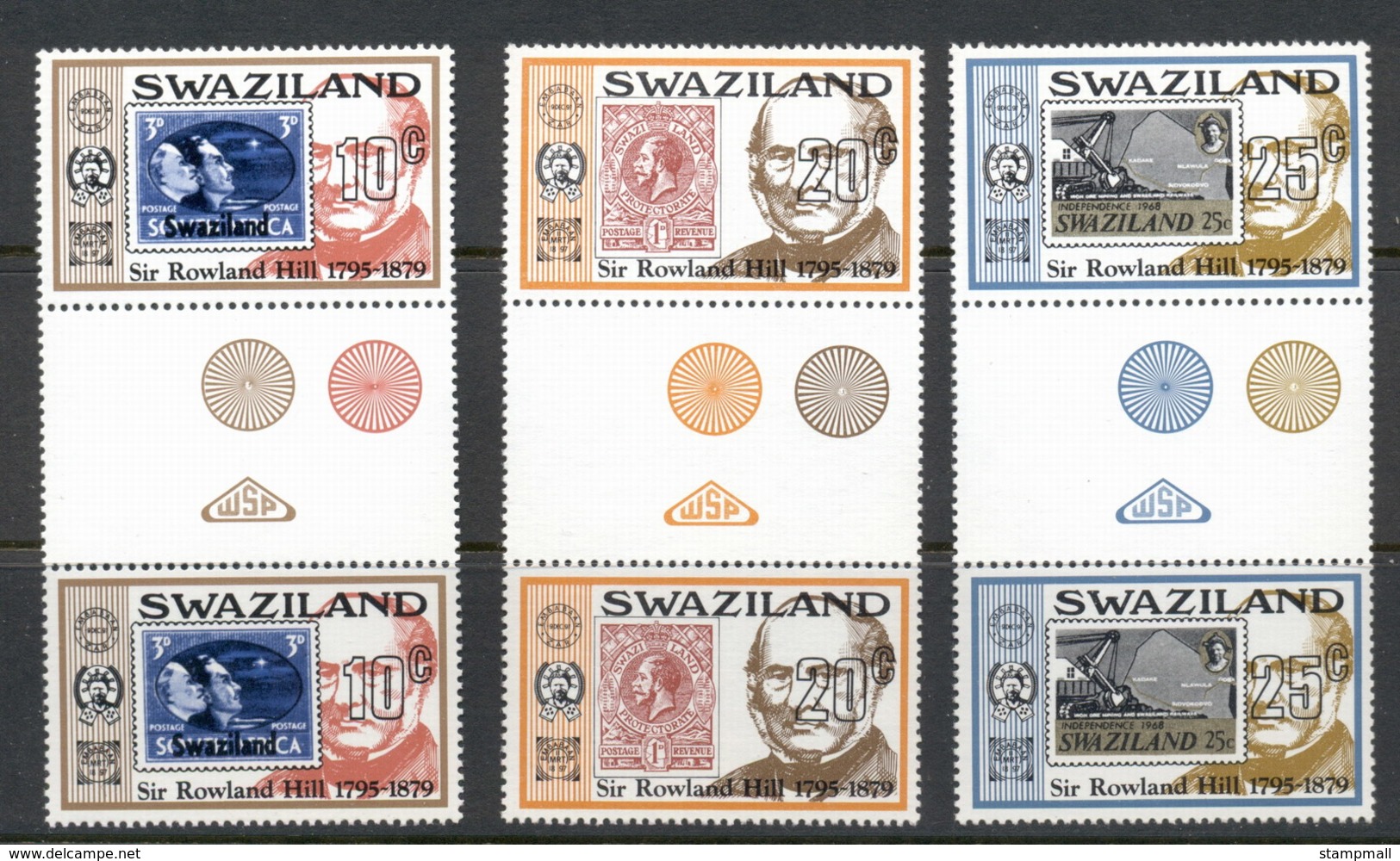 Swaziland 1979 Sir Rowland Hill Death Centenary Gutter Pr MUH - Swaziland (1968-...)