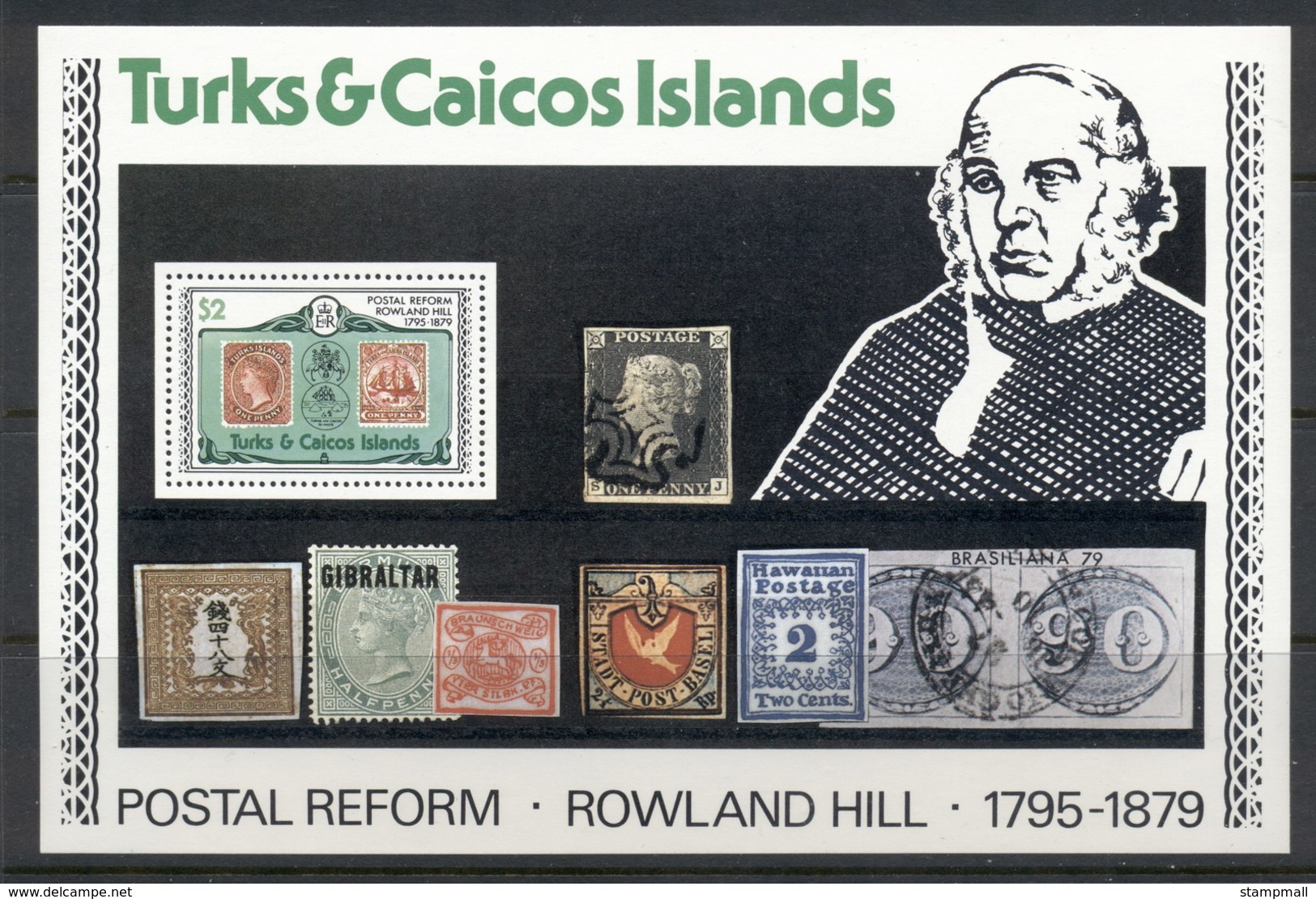 Turks & Caicos Is 1979 Sir Rowland Hill Death Centenary MS MUH - Turks And Caicos