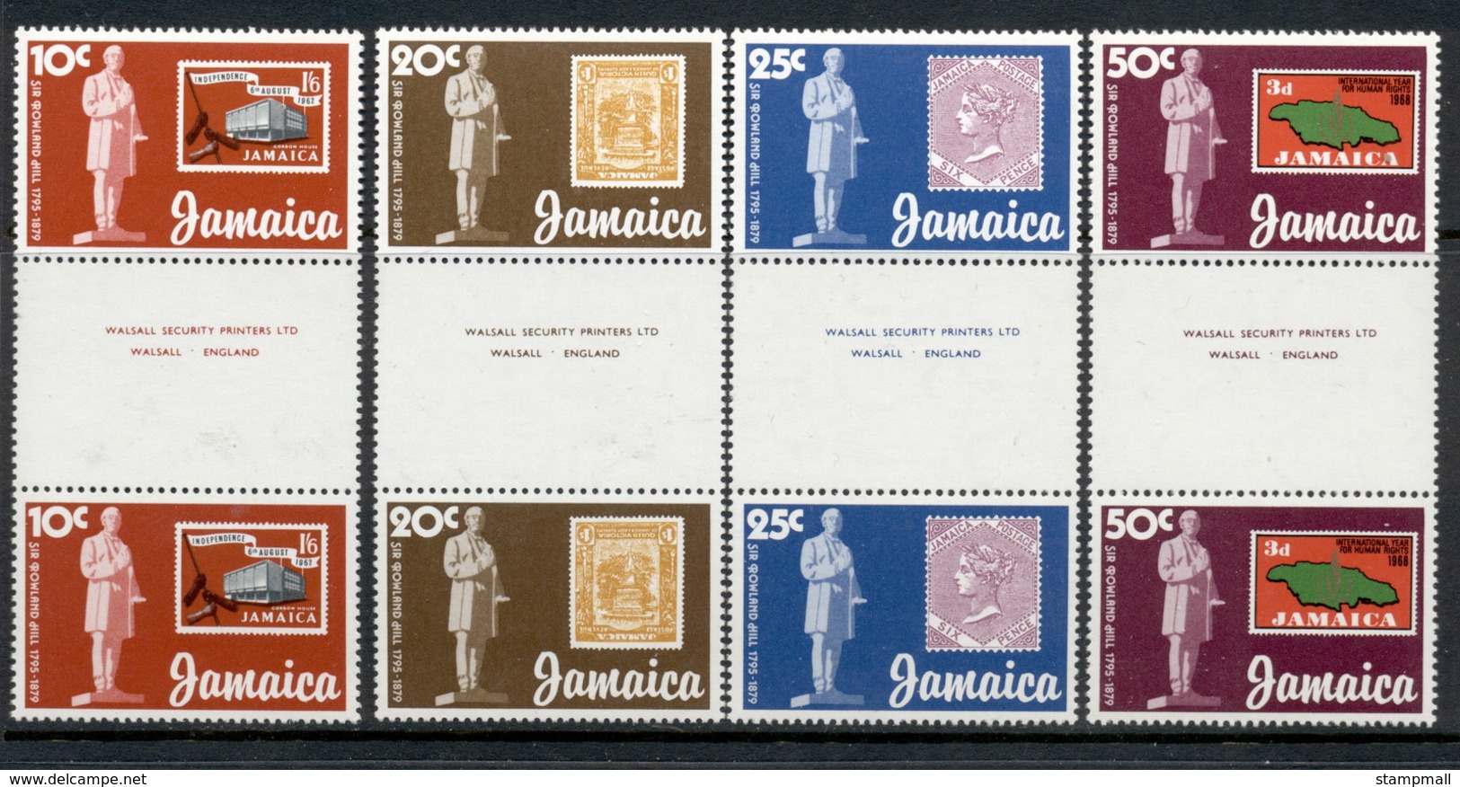 Jamaica 1979 Sir Rowland Hill Death Centenary Gutter Pr MUH - Jamaica (1962-...)