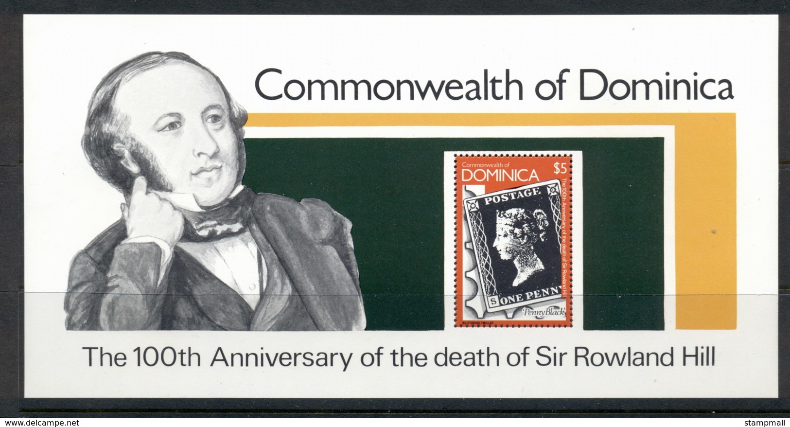 Dominica 1979 Sir Rowland Hill Death Centenary MS MUH - Dominica (1978-...)