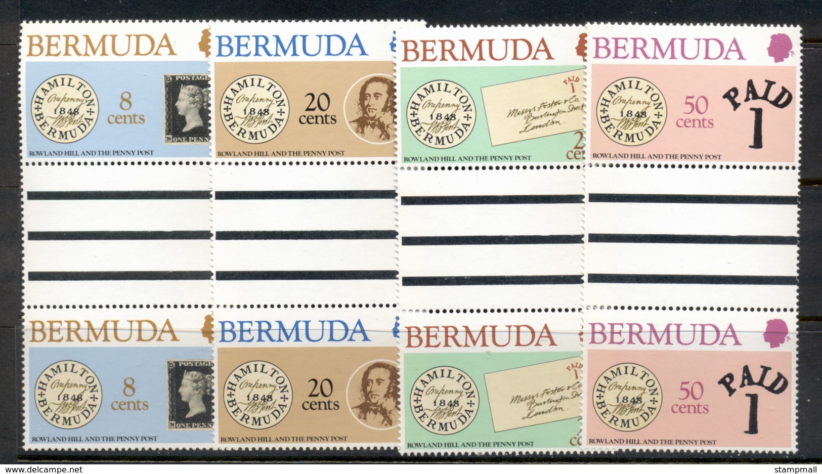 Bermuda 1979 Sir Rowland Hill Death Centenary Gutter Pr MUH - Bermuda