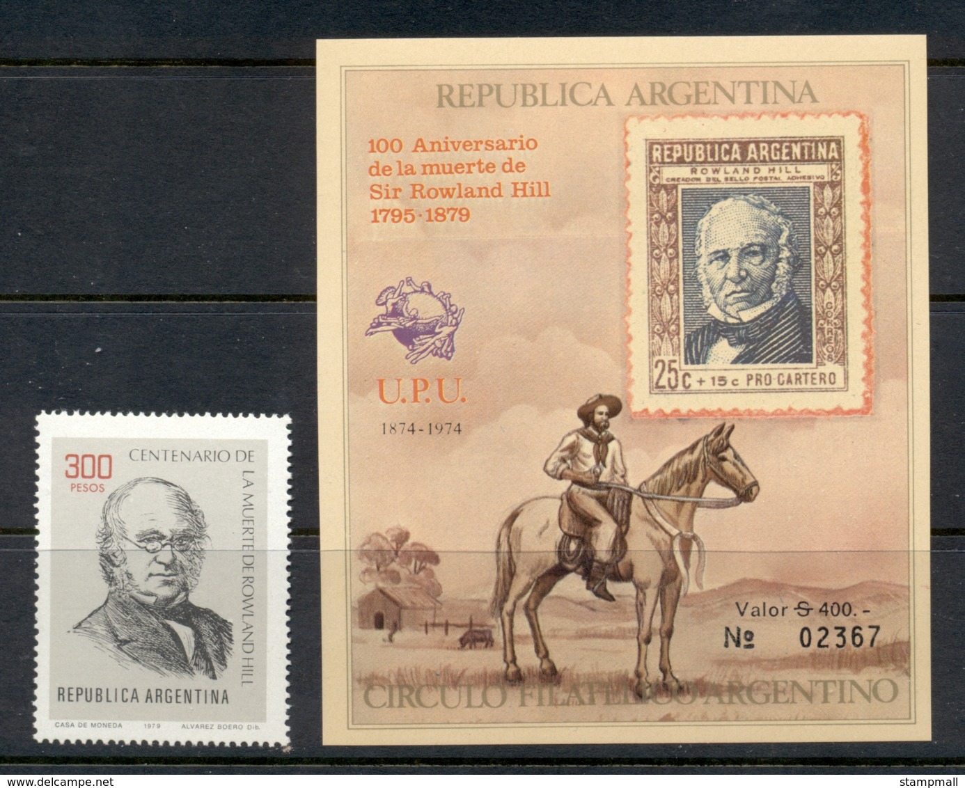 Argentina 1979 Sir Rowland Hill Death Centenary +MS MUH - Unused Stamps