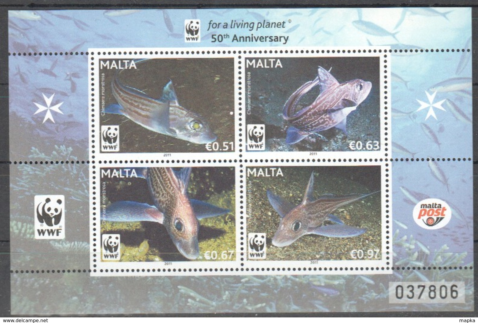 G1121 2011 MALTA MARINE LIFE FISH WWF 1KB MNH - Autres & Non Classés