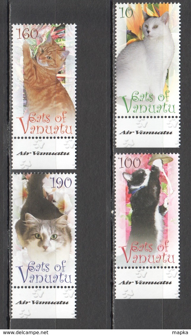 G1174 VANUATU FAUNA PETS CATS OF VANUATU #1420-3 1SET MNH - Domestic Cats