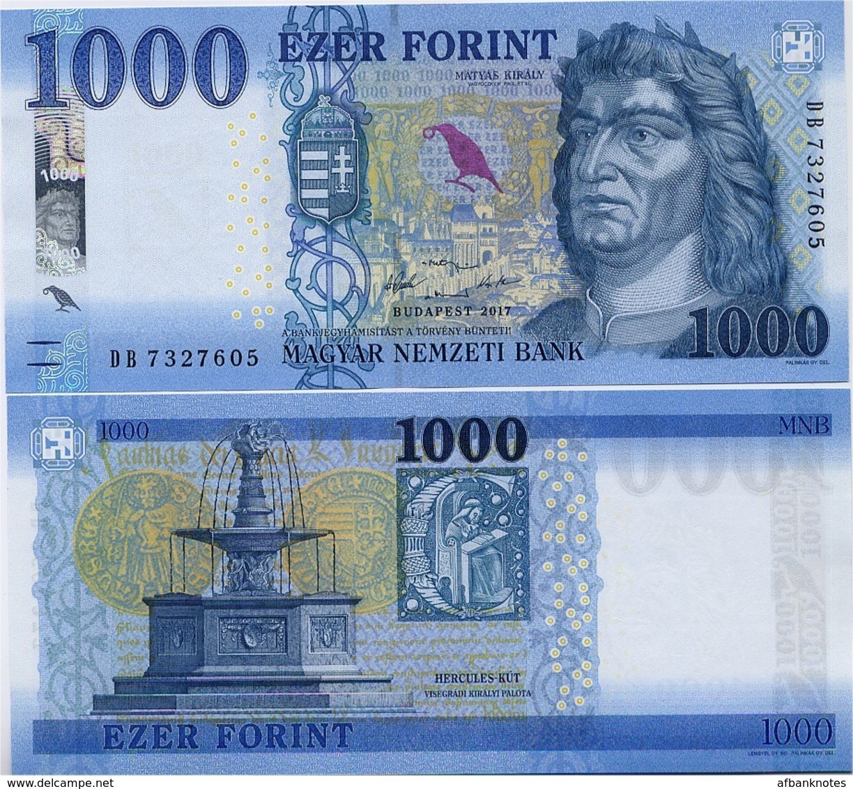 HUNGARY       1000 Forint       P-New       2017       UNC - Ungheria