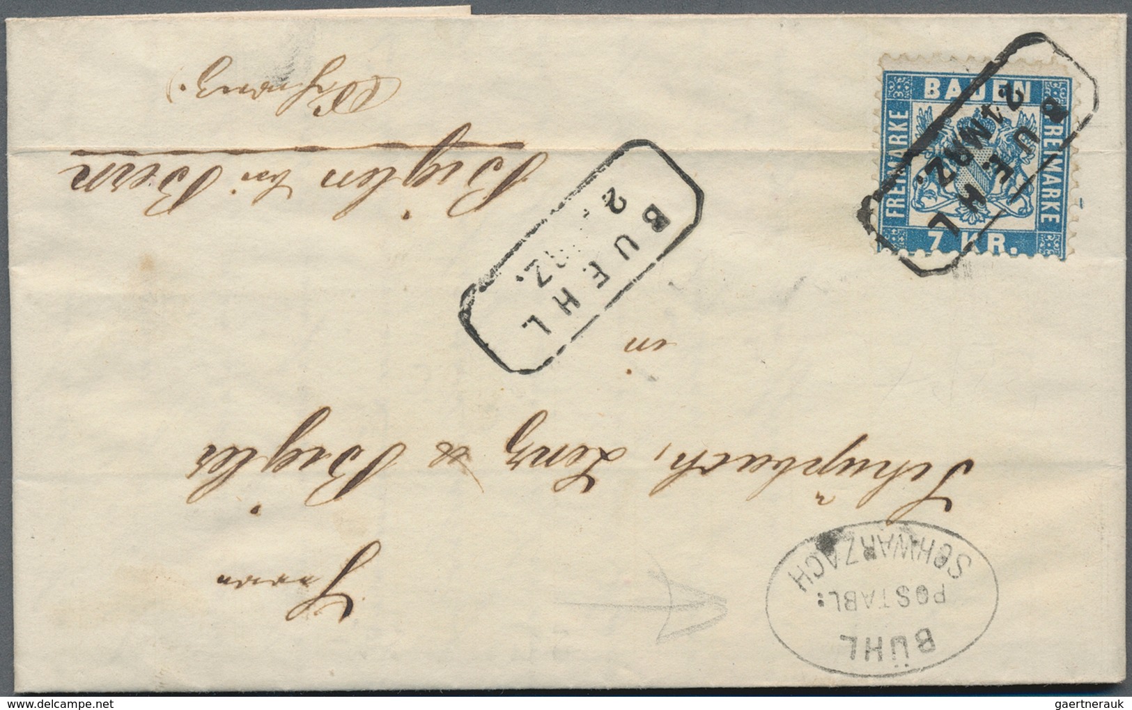 Baden - Marken Und Briefe: 1870/1871, Hochinteressantes Briefe-Paar Mit 3 Kreuzer Rosarot, Klar Entw - Sonstige & Ohne Zuordnung