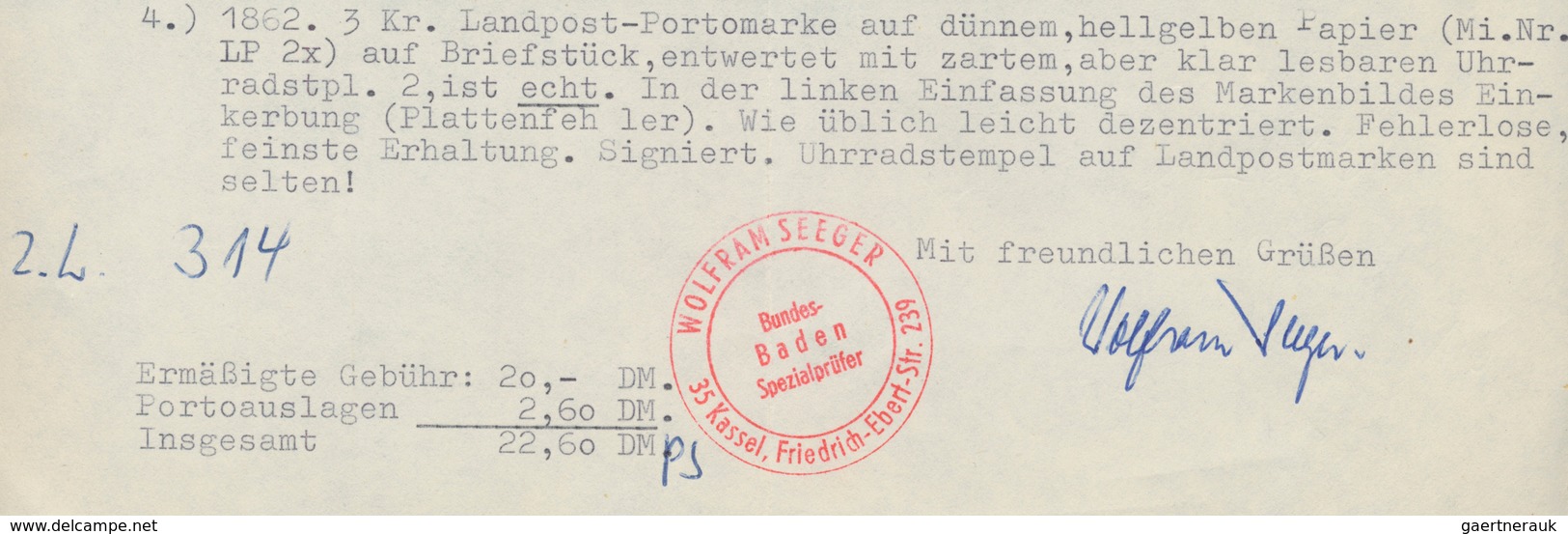 Baden - Landpostmarken: 1862, Ziffer Im Rankenwerk 3 Kr Schwarz Auf Hellgrünlichgelb, Dünneres Papie - Other & Unclassified