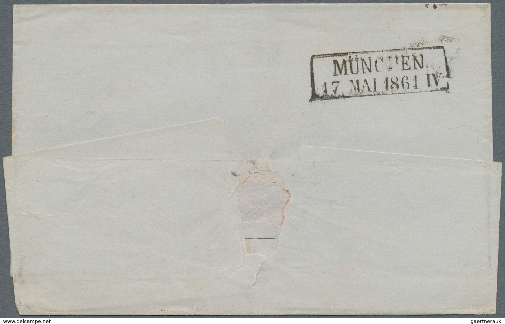 Bayern - Marken Und Briefe: 1861, 6 Kr. Braun, Farbfrisch Und Allseits Vollrandig Auf Briefhülle, Kl - Other & Unclassified
