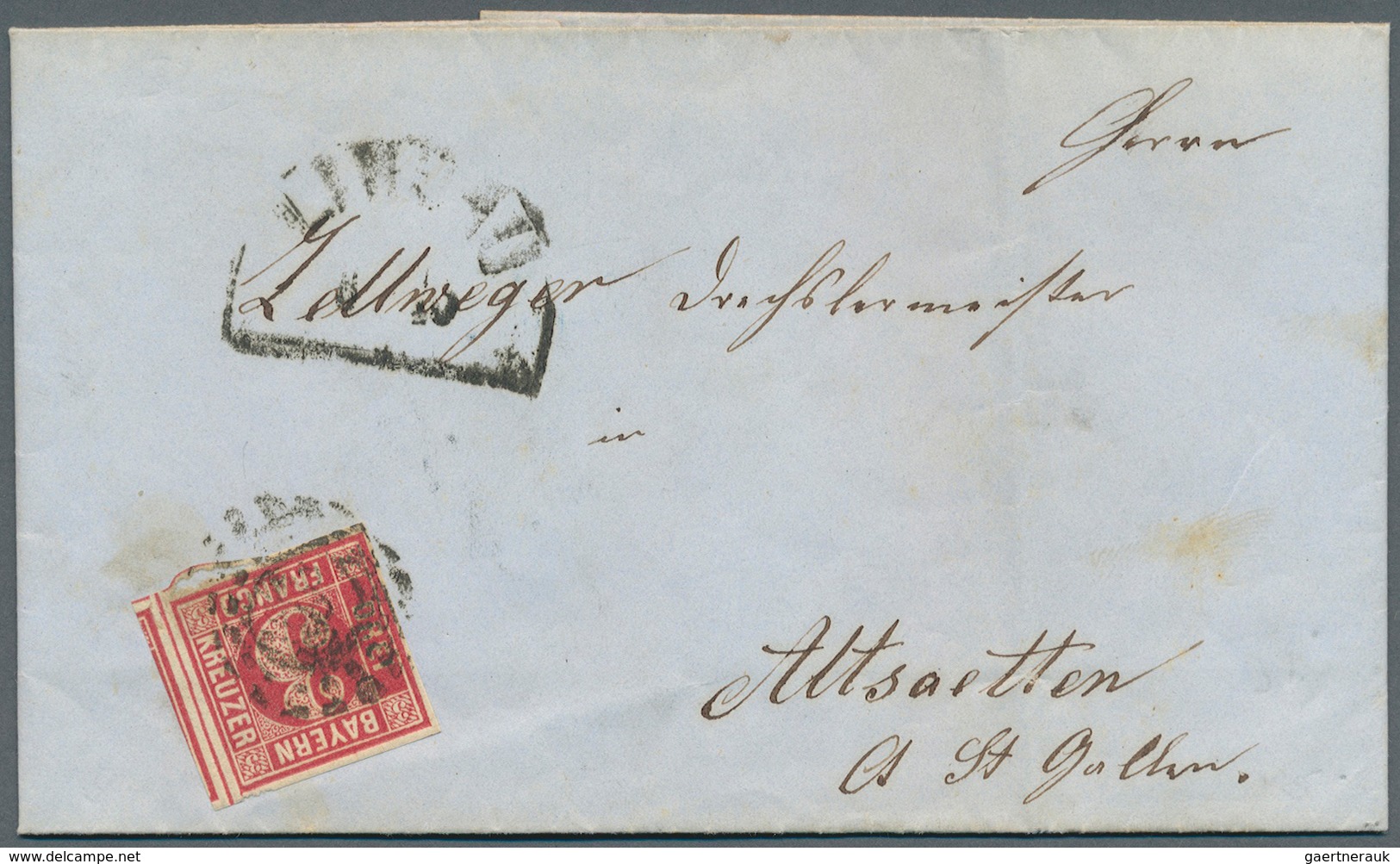 Bayern - Marken Und Briefe: 1864, 3 Kr. Karminrot Mit OMR „289” Und HK „LINDAU 6 10 (1864)” Als Prac - Autres & Non Classés