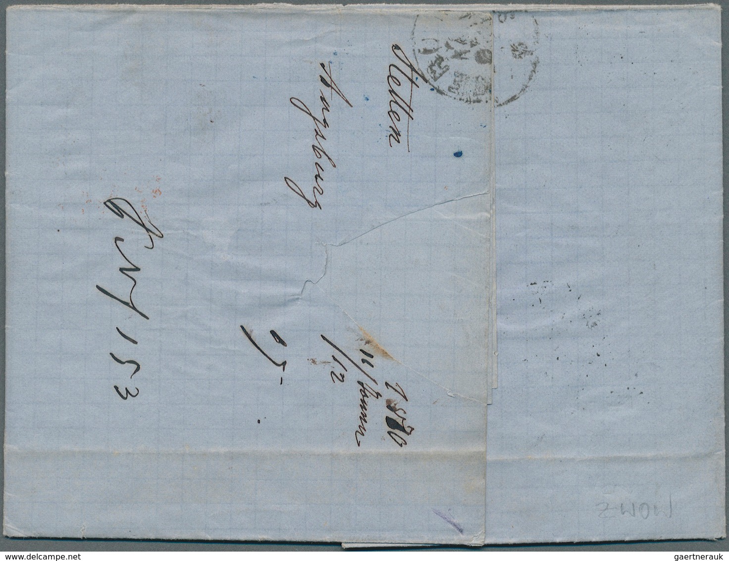 Bayern - Marken Und Briefe: 1868, 7 Kr. Preussischblau (rechts Berührt), Mit 3 Kr. Rot (waagerechter - Other & Unclassified