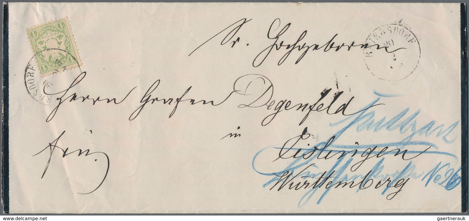 Bayern - Marken Und Briefe: 1875 (ca.), 1 Kr. Grün Je Auf 3 Drucksachen Aus Beiersdorf Und München N - Sonstige & Ohne Zuordnung