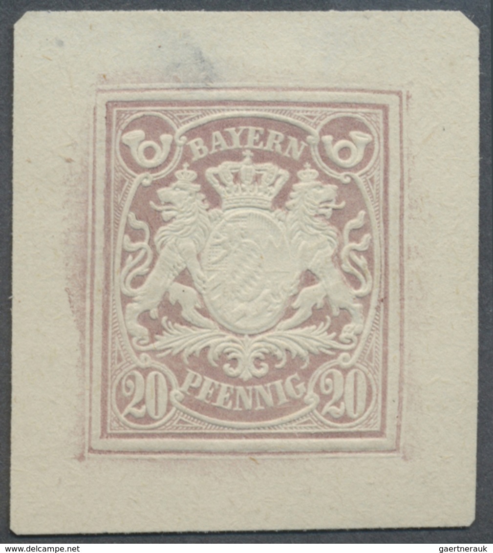 Bayern - Marken Und Briefe: 1876 (ca.), Ungezähnte Proben Der Ganzsachen-Wertstempel Zu 3 Pf., 5 Pf. - Sonstige & Ohne Zuordnung