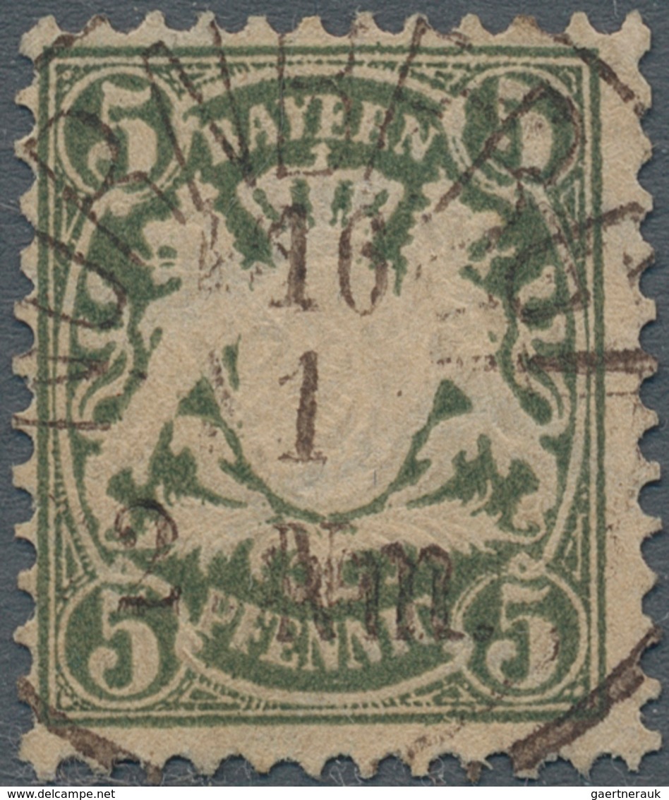 Bayern - Marken Und Briefe: 1876, 5 Pfg. Grauolivgrün, Wasserzeichen Weite Linien, Gestempelt "NÜRNB - Andere & Zonder Classificatie