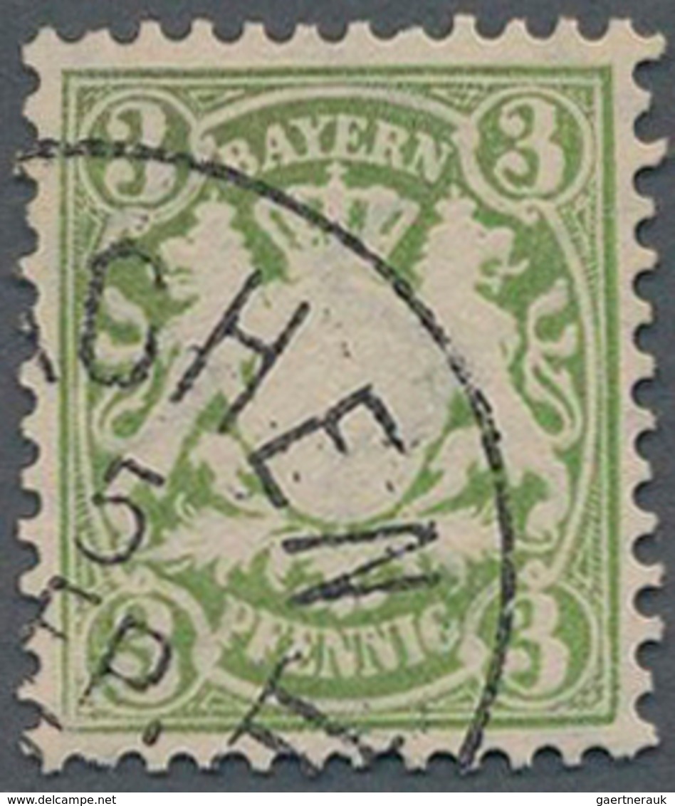 Bayern - Marken Und Briefe: 1881, 3 Pf Wappen Grün Mit PLATTENFEHLER "20 Unter Jeder Wertziffer", Ge - Andere & Zonder Classificatie