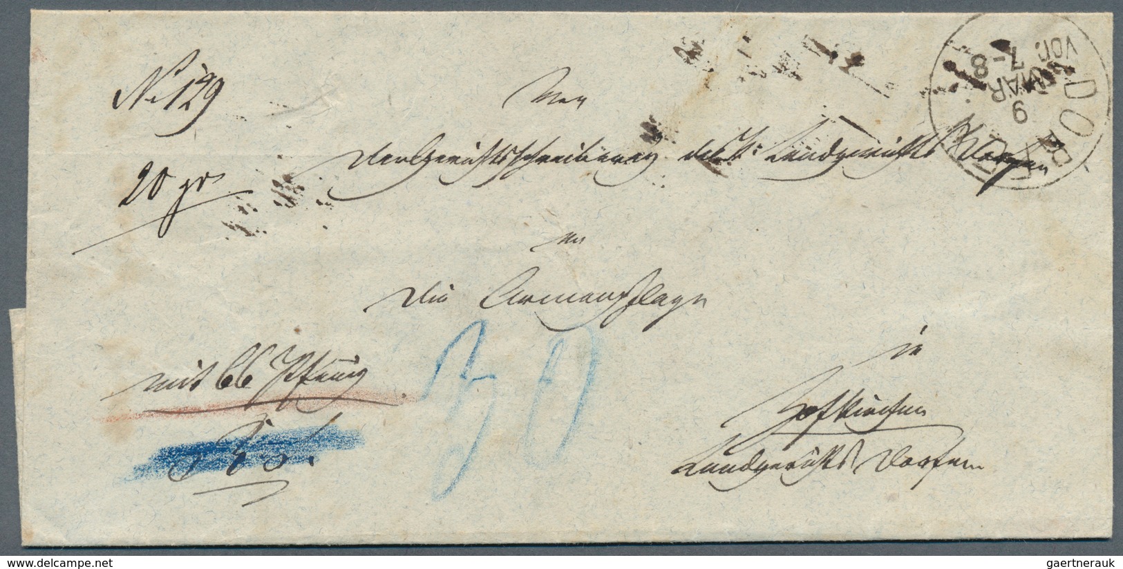 Bayern - Portomarken: 1878, Unfrankierter Wertbrief über 66 Pfennig Mit K1 DORFEN / 5.3. Nach Hofkir - Other & Unclassified