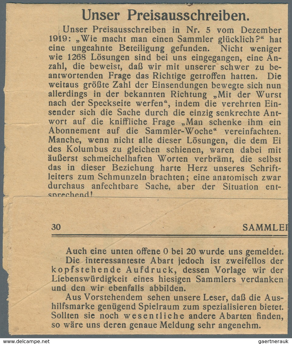 Bayern - Portomarken: 1910, Portomarke 2 Pf. Weißes Papier, Als Freimarke Verwendet Auf Streifband 3 - Otros & Sin Clasificación