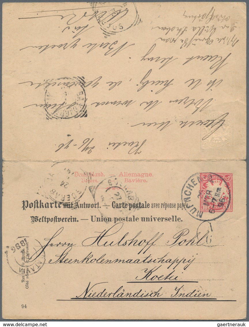 Bayern - Ganzsachen: 1896, Doppelkarte 10 Pfg. Wappen Ab München Mit Der Bitte Um Rücksendung Nach K - Andere & Zonder Classificatie