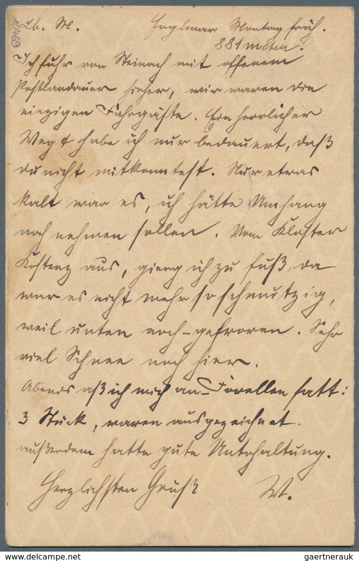 Bayern - Ganzsachen: 1908, Doppelkarte 2+2 Pf Rauten, Type I, Fragekarte Mit Zudruck Eines österr. 3 - Andere & Zonder Classificatie