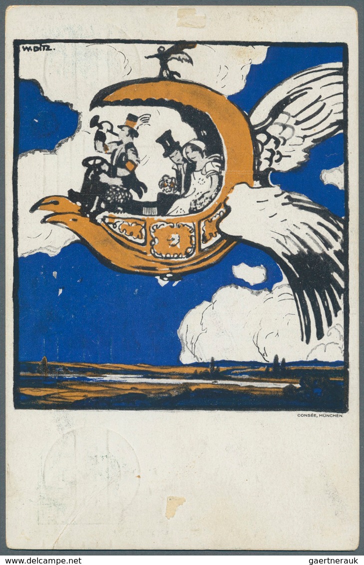 Bayern - Ganzsachen: 1912, Flugpostkarte 5 Pf + 25 Pf Nürnberg, Bedarfsgebraucht Mit Tagesstpl. "Mün - Autres & Non Classés