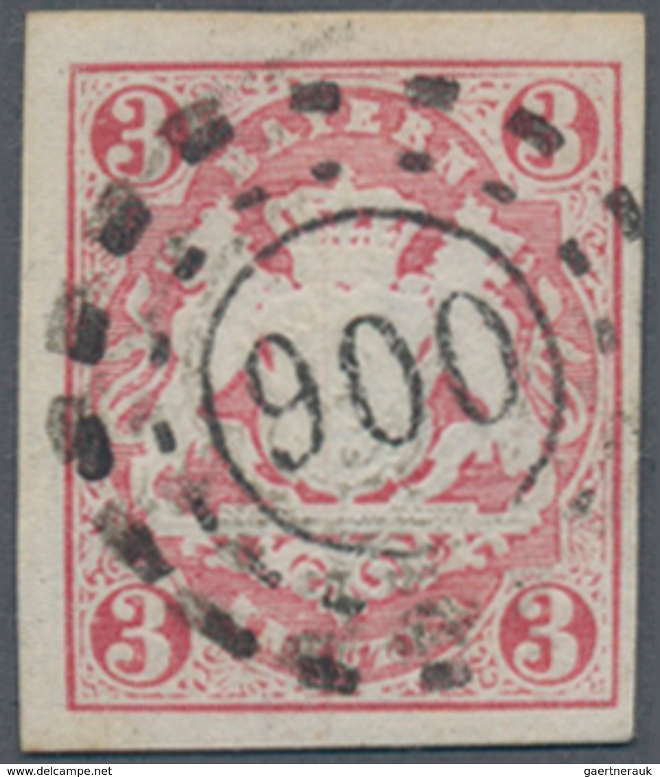 Bayern - Offene Mühlradstempel: 1867, "900" OMR RAMSTEIN Ideal Zentrisch Abgeschlagen Auf 3 Kreuzer - Autres & Non Classés