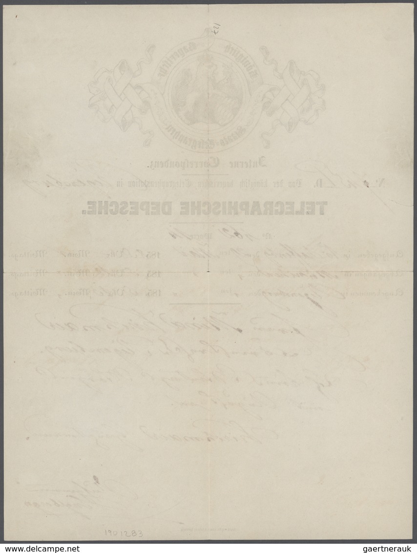 Bayern - Besonderheiten: 1858, "TELEGRAPHISCHE DEPESCHE" Dekoratives Telegramm Von Aschaffenburg Nac - Other & Unclassified