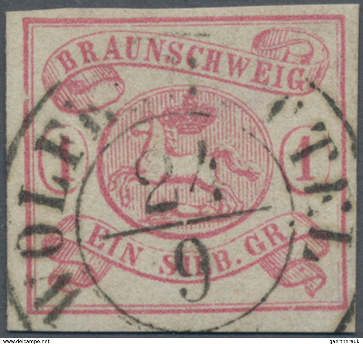 Braunschweig - Marken Und Briefe: 1852, "1 Sgr. Karmin", Farbfrischer Wert Mit Allseits Gleichmäßige - Braunschweig