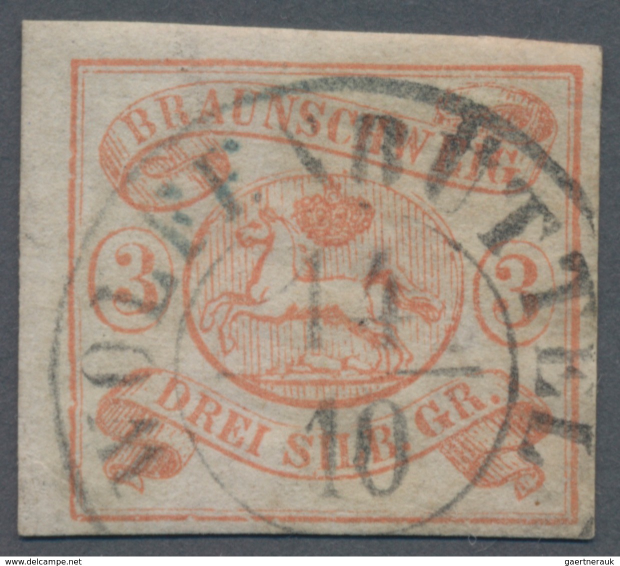 Braunschweig - Marken Und Briefe: 1852, 3 Sgr., Breitrandiges Und Farbfrisches Exemplar, Entwertet M - Brunswick