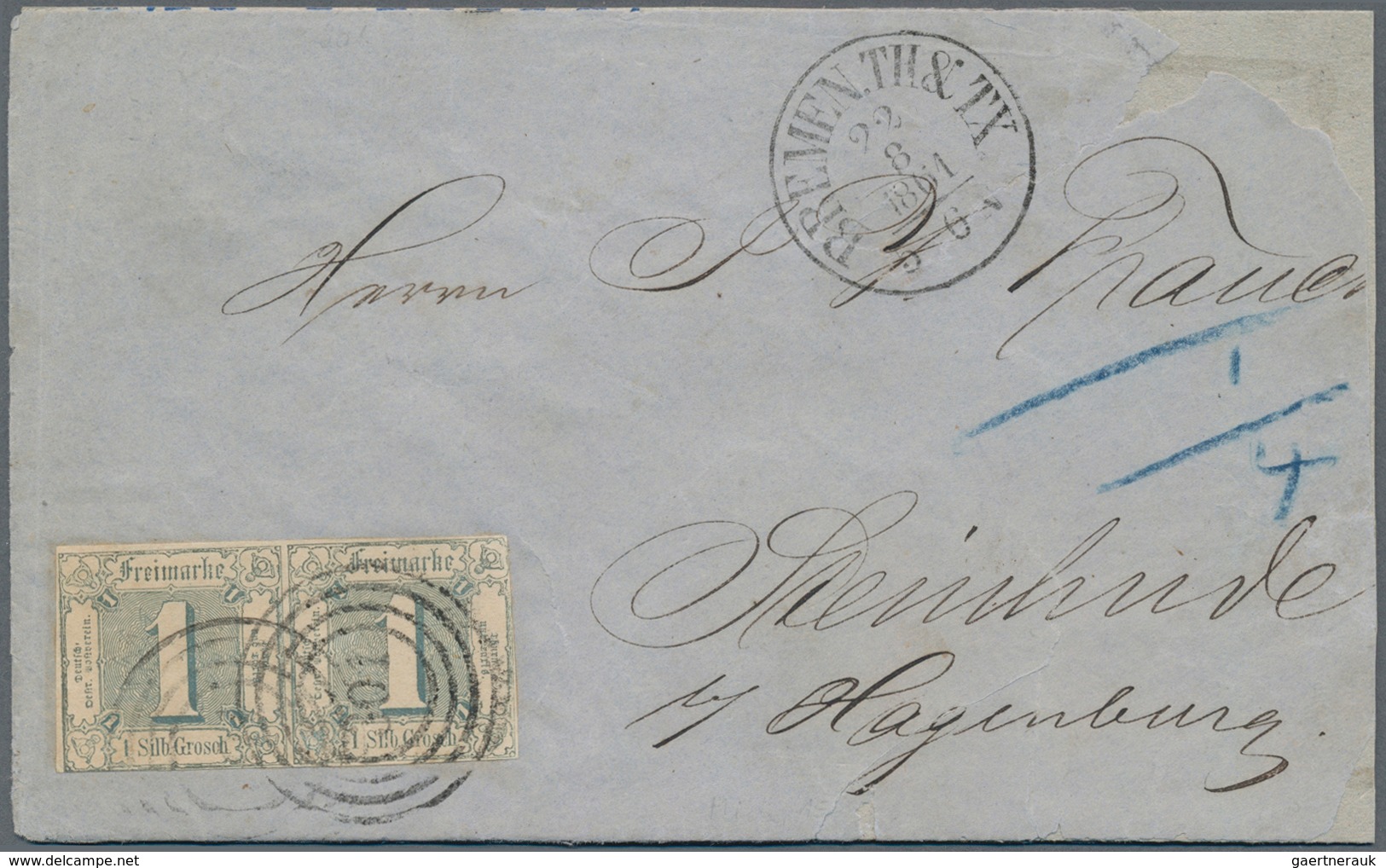 Bremen - Thurn & Taxis'sches Oberpostamt: 1861, Zwei Briefe Der 2.Entfernungsstufe. Frankiert Mit Wa - Bremen