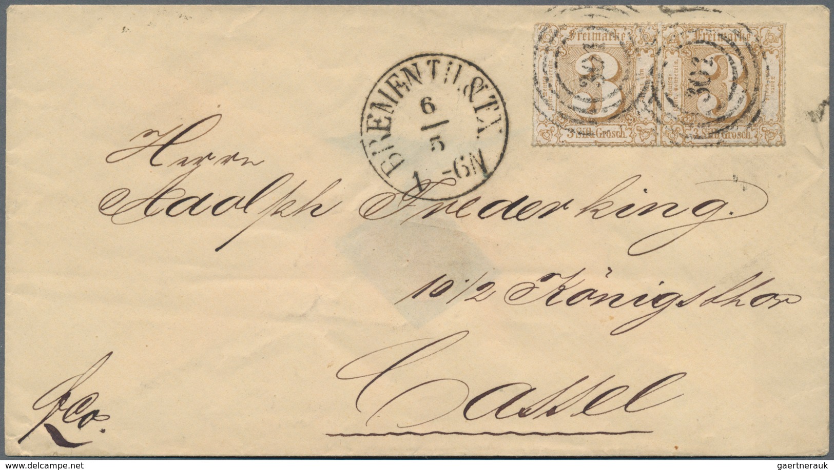 Bremen - Thurn & Taxis'sches Oberpostamt: (1865, Ca.), Doppelt Schwerer Brief Nach Cassel, Mit Waage - Bremen